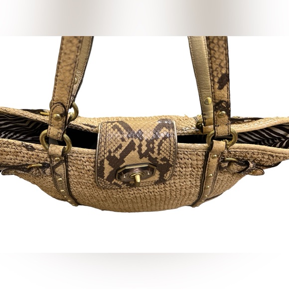 Coach Natalie Weekender Straw Shoulder Bag Tote - Picture 7 of 16